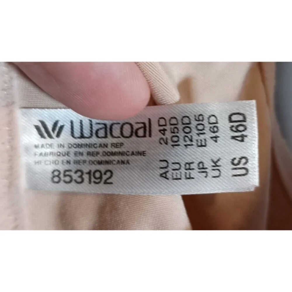 Wacoal Basic Beauty Spacer Underwire T-Shirt Bra 853192 Beige Nude Size US 46D